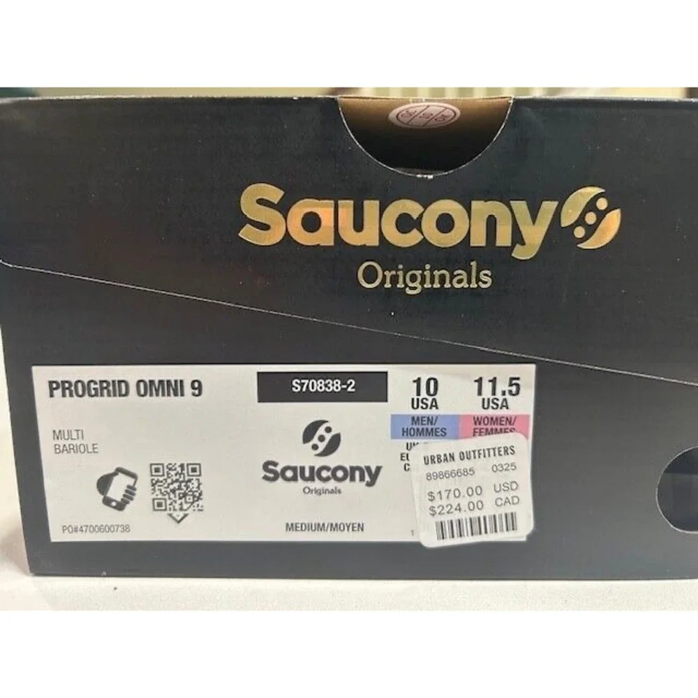SAUCONY ProGrid Omni 9 Autumnal Equinox Sneakers Black Motif NWB - M-10 / W-11.5